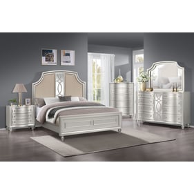 New Classic Furniture Reflections Gray Silver 5pc Queen Bedroom Set B-DR-MR...