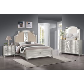 New Classic Furniture Reflections Gray Silver 4pc King Bedroom Set B-DR-MR-...