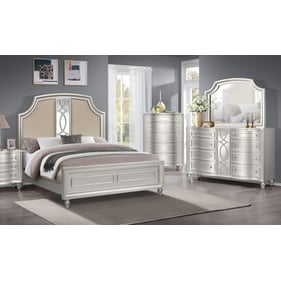 New Classic Furniture Reflections Gray Silver 4pc Cal King Bedroom Set B-DR...