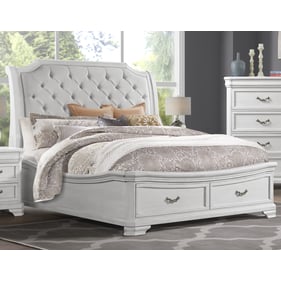 New Classic Furniture Lyndhurst Vintage White 5pc King Bedroom Set B-DR-MR-...