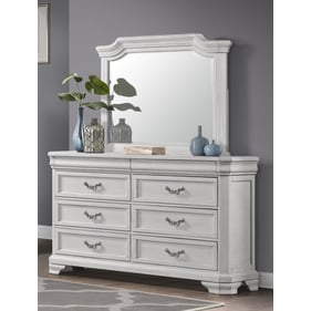 New Classic Furniture Lyndhurst Vintage White Dresser And Mirror