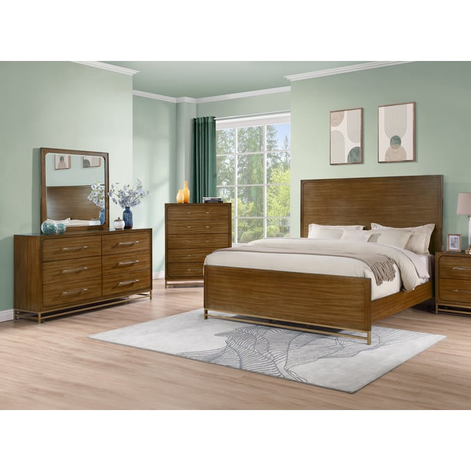 New Classic Furniture Silhouette Walnut 4pc Queen Bedroom Set B-DR-MR-CH NCF-00-5117-34C