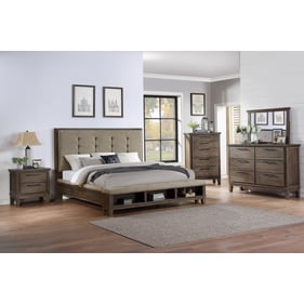 New Classic Furniture Cagney Vintage Gray 5pc Cal King Bedroom Set B-DR-MR-...