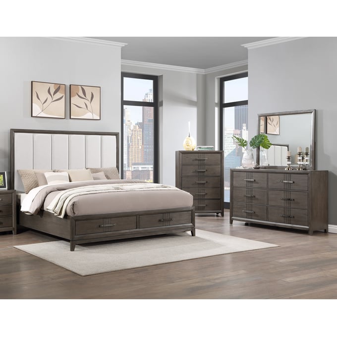 New Classic Furniture Landon Brown 4pc King Bedroom Set B-DR-MR-CH NCF-00-6001-14C