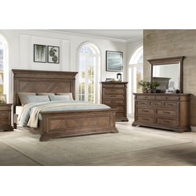 New Classic Furniture Mar Vista Walnut 4pc King Bedroom Set B-DR-MR-CH