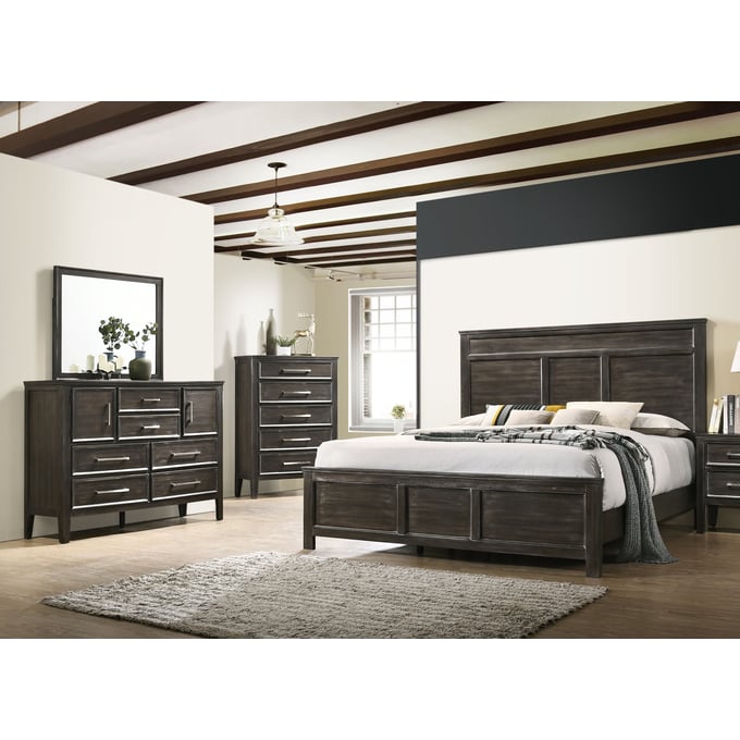 New Classic Furniture Andover Nutmeg 4pc Queen Bedroom Set B-DR-MR-CH NCF-00-677B-34C