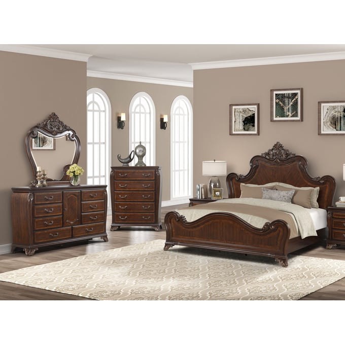 New Classic Furniture Montecito Cherry 4pc King Bedroom Set B-DR-MR-CH NCF-00-7624-14C