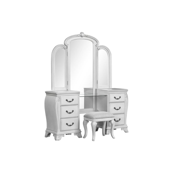 New Classic Furniture Cambria Hills Gray 3pc Vanity Set NCF-00-7723-VN