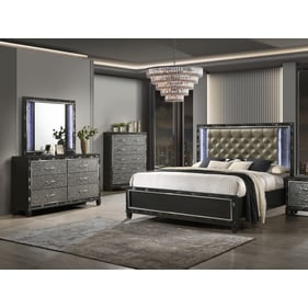 New Classic Furniture Radiance Black Pearl 4pc King Bedroom Set B-DR-MR-CH