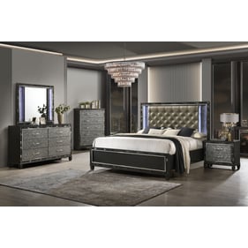 New Classic Furniture Radiance Black Pearl 5pc Cal King Bedroom Set B-DR-MR...