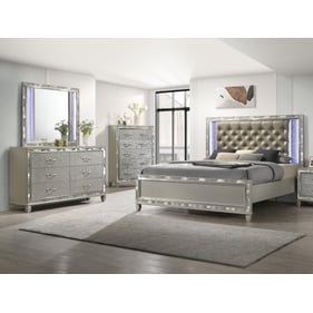 New Classic Furniture Radiance Silver 4pc King Bedroom Set B-DR-MR-CH