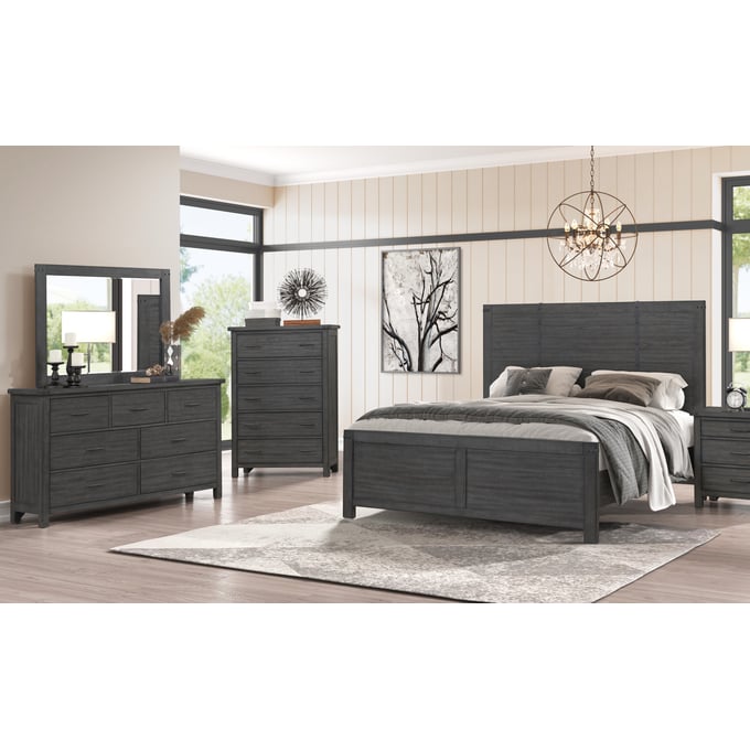 New Classic Furniture Galleon Gray 4pc Queen Bedroom Set B-DR-MR-CH NCF-00-B1111G-34C