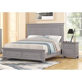 New Classic Furniture Jamestown Gray 2pc Bedroom Set With King Storage Bed