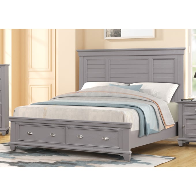 New Classic Furniture Jamestown Gray King Cal King Headboard NCF-B2118G-110