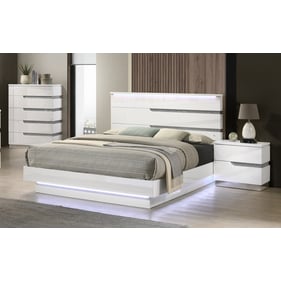 New Classic Furniture Paradox White 4pc Queen Bedroom Set B-DR-MR-CH