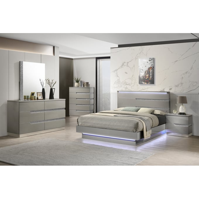 New Classic Furniture Paradox Gray 5pc King Bedroom Set B-DR-MR-CH-NS NCF-00-B69G-15C