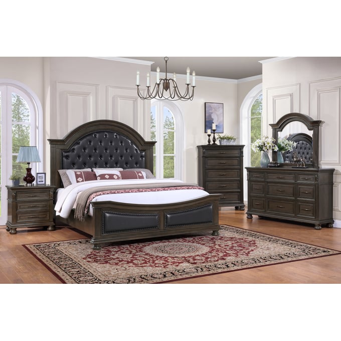 New Classic Furniture Balboa Brown 5pc King Bedroom Set B-DR-MR-CH-NS NCF-00-B909-15C