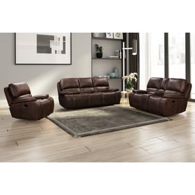 New Classic Furniture Brooking Brown Fabric 3pc Living Room Set