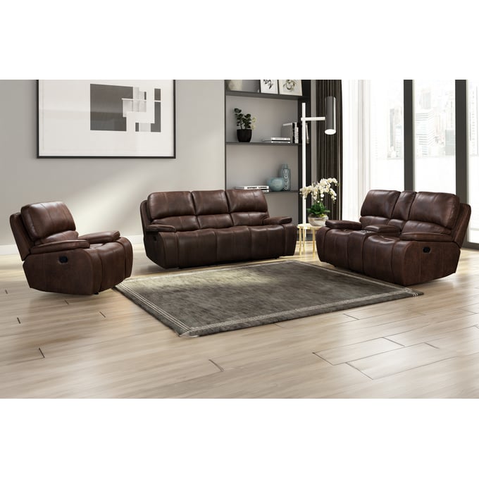 New Classic Furniture Brooking Brown Fabric 3pc Living Room Set NCF-26-093-3NP