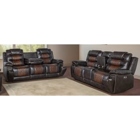 New Classic Furniture Nikko Brown 2pc Living Room Set PSF-PLV