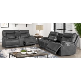 New Classic Furniture Titan Gray 2pc Power Living Room Set