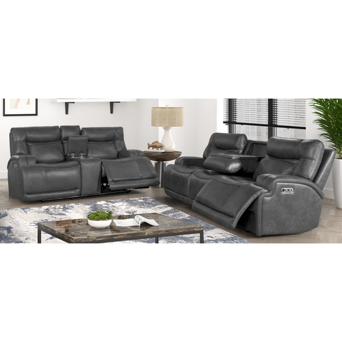 New Classic Furniture Titan Gray 2pc Power Living Room Set NCF-22-5437-2FP