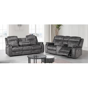 New Classic Furniture Park City Slate Gray 2pc Living Room Set PSF-PLV