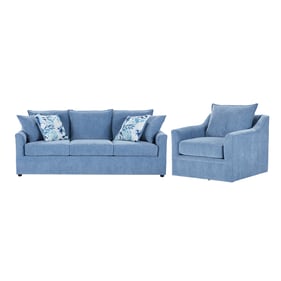 New Classic Furniture Sylvie Blue Slate 2pc Living Room Set