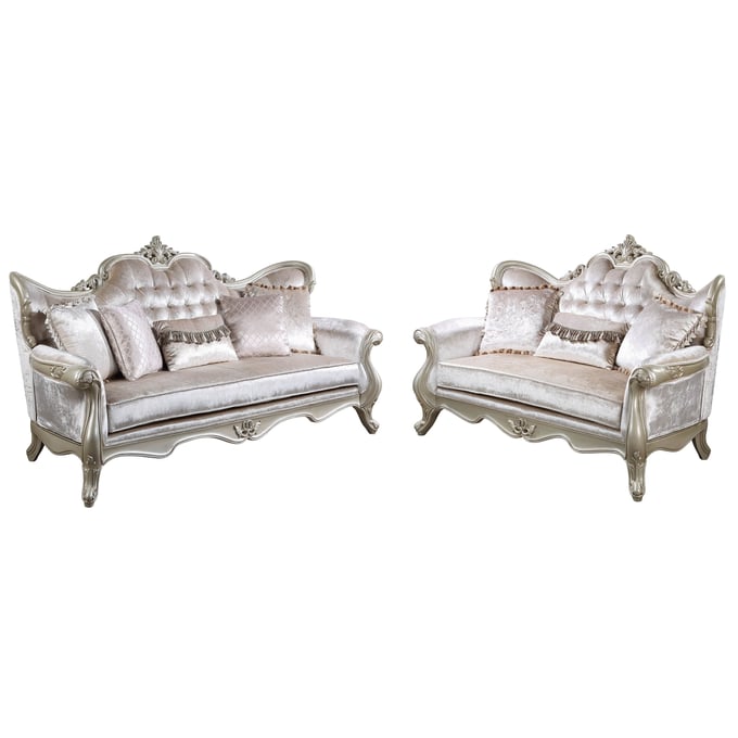 New Classic Furniture Monique White 2pc Living Room Set SF-LV NCF-23-502-2NP