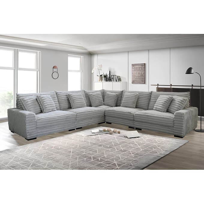 New Classic Furniture Embrace Gray 5pc Sectional NCF-23-5482G-5P