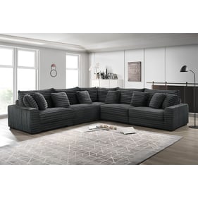 New Classic Furniture Embrace Charcoal 5pc Sectional