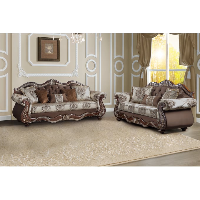 New Classic Furniture Montecito Brown 2pc Living Room Set SF-LV NCF-23-U7624-SL