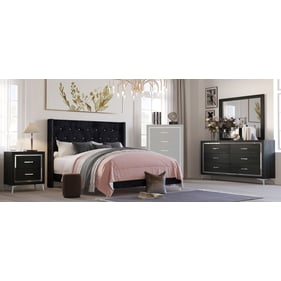 New Classic Furniture Huxley Black 4pc Bedroom Set with King Bed