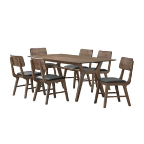 New Classic Furniture Thea Brown Walnut 7pc Dining Room Set