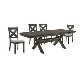 New Classic Furniture Gulliver Rustic Brown 5pc Dining Room Set DT-4CH