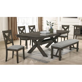 New Classic Furniture Gulliver Rustic Brown 6pc Dining Room Set