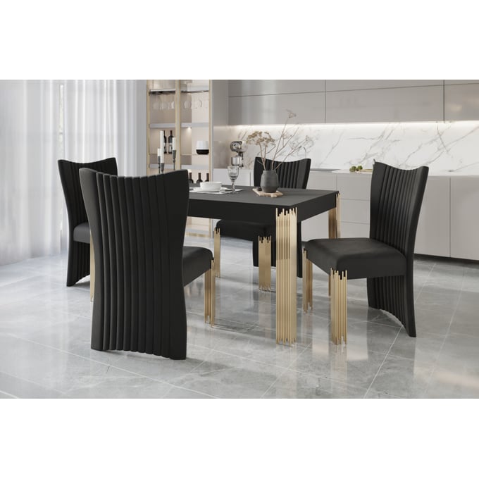 New Classic Furniture Empire Black 5pc Dining Table Set NCF-40-2034-D4C