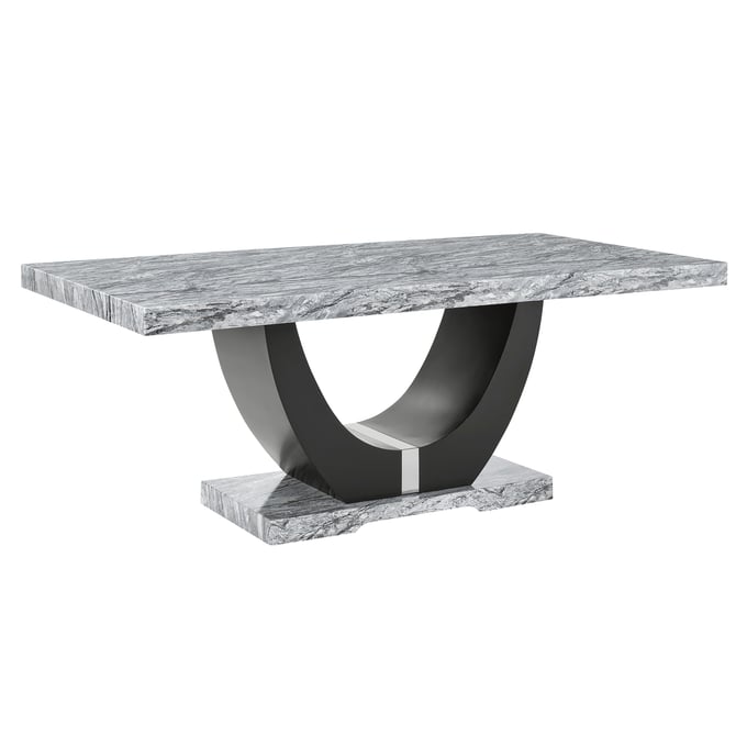 New Classic Furniture Lyra Gray Black Dining Table NCF-40-3765-T