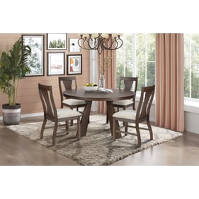 New Classic Furniture Chestnut Ridge Brown 5pc Round Dining Room Set