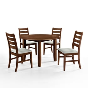 New Classic Furniture Pascal Brown 5pc Round Dining Room Set