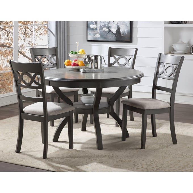 New classic furniture gia on sale round dining set gray