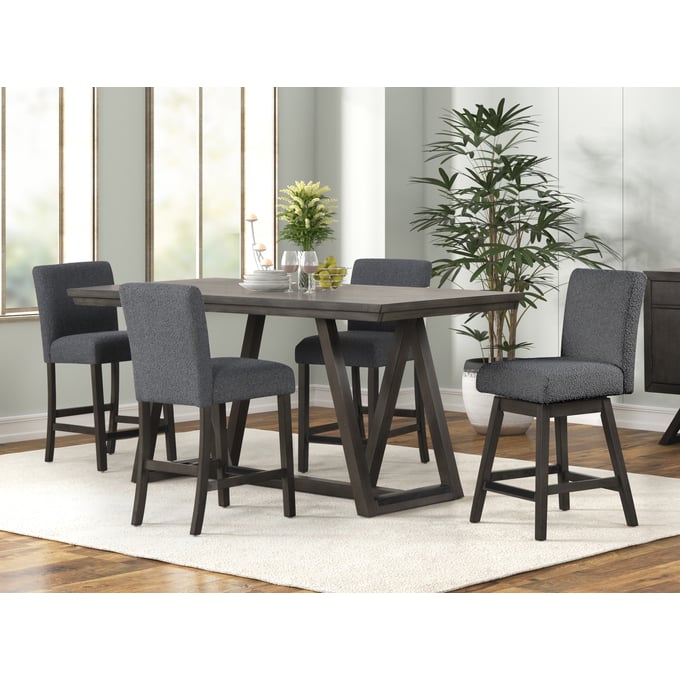 New Classic Furniture High Line Coffee Gray 5pc Counter Height Bar Set CNT-4SWCH NCF-45-4125S-DG4C