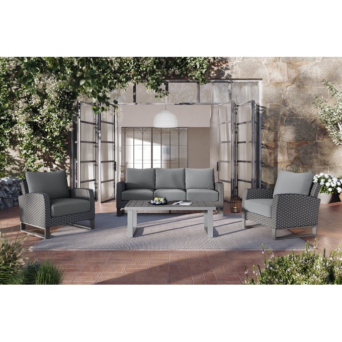 New Classic Furniture Fiji Gray 4pc Outdoor Patio Set NCF-60-801G-4P