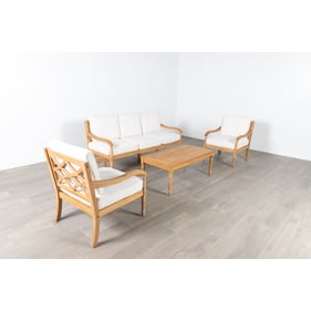 New Classic Furniture Savannah White 4pc Outdoor Seating Set