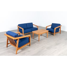 New Classic Furniture Bali Blue 4pc Outdoor Seating Set