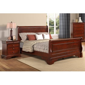 New Classic Furniture Versaille Cherry 4pc Bedroom Set With King Sleigh Bed