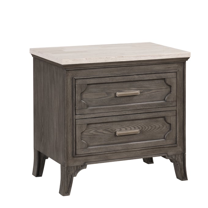 New Classic Furniture Lisbon Gray Marble Top Nightstand NCF-B1605-040