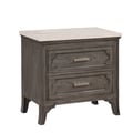 Lisbon Marble Top Nightstand-Gray