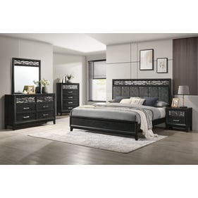 New Classic Furniture Obsidian Black 5pc King Bedroom Set B-DR-MR-CH-NS