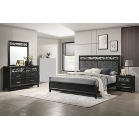 New Classic Furniture Obsidian Black 4pc Bedroom Set With King Bed